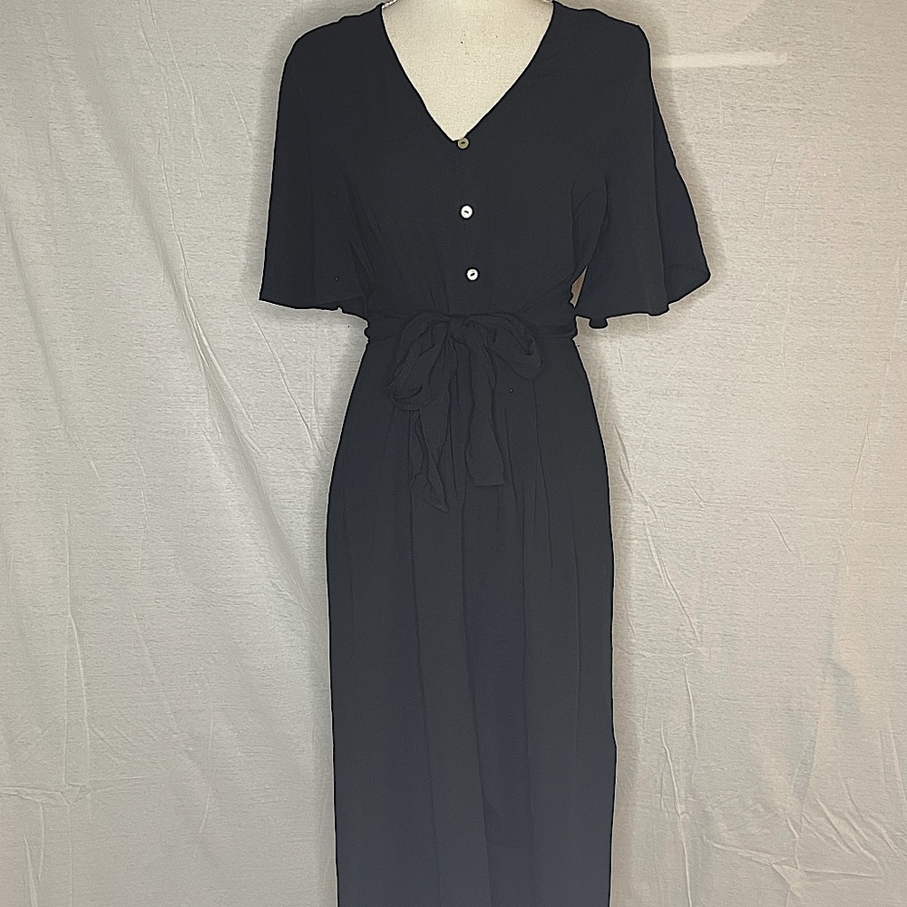 Black Short Sleeve Jumpsuit
